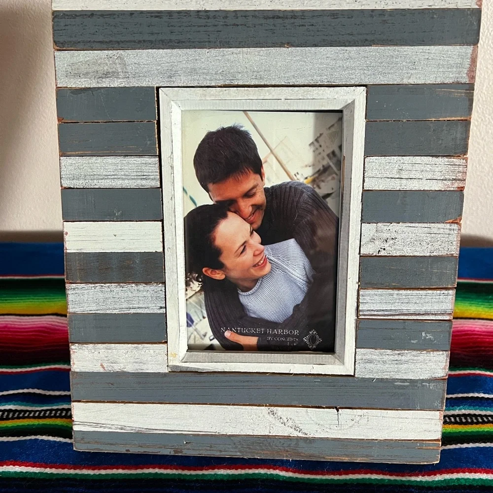 Nantucket Harbor Blue Striped 4”X 6” Photo Frame